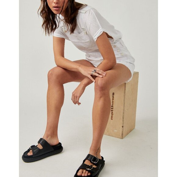 Free People White Denim Romper - Picture 10 of 11